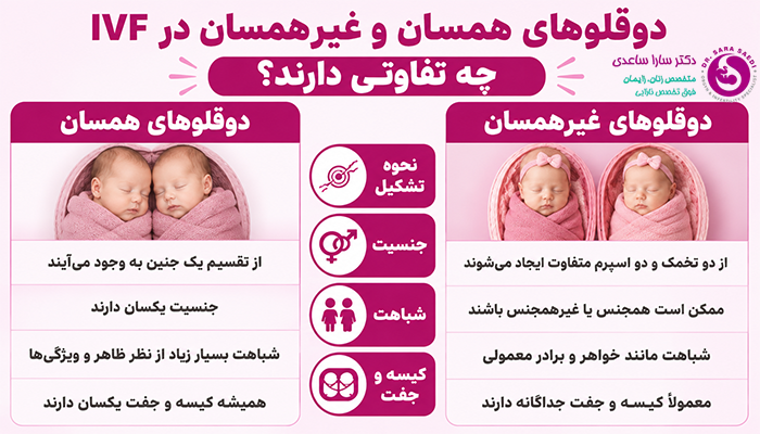 دوقلوهای همسان و غیرهمسان در آی وی اف چه تفاوتی دارند؟