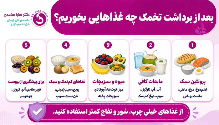 بعد از برداشت تخمک چه غذاهایی بخوریم؟