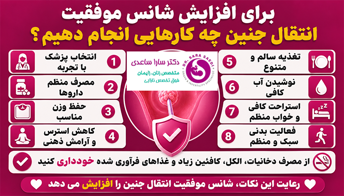 برای افزایش شانس موفقیت انتقال جنین چه کارهایی انجام دهیم؟